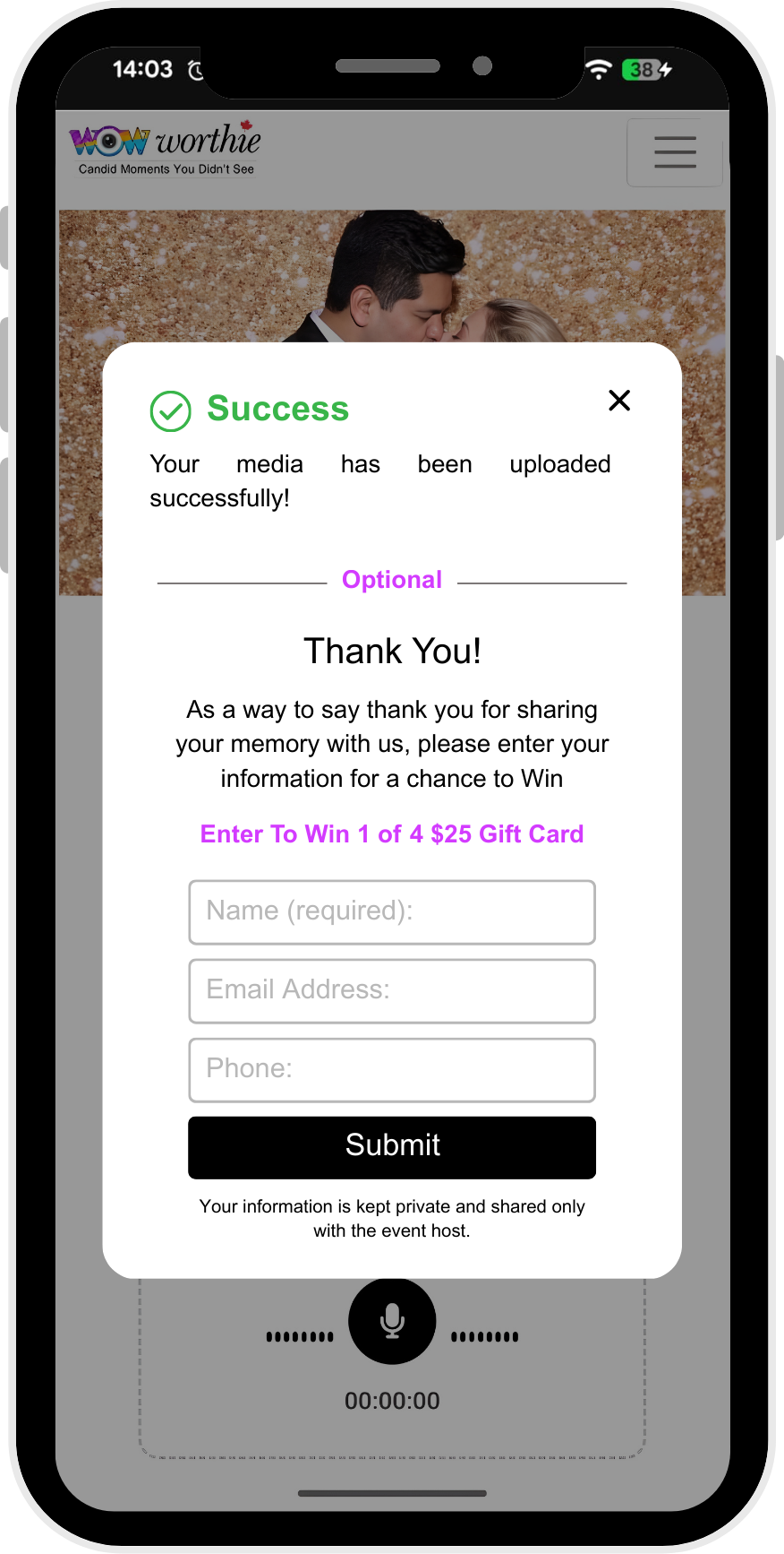 Enter To Win phone